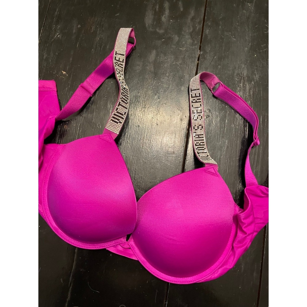 Victoria's Secret Pink Push Up Bra Sparkle Straps 34D
